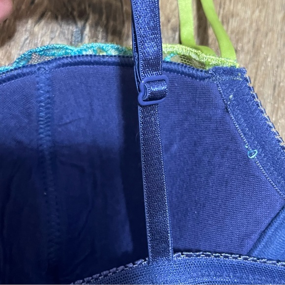 Y2K Bustier Corset Bra Size 36B Multicolor Tropical Print Preowned - Picture 6 of 12